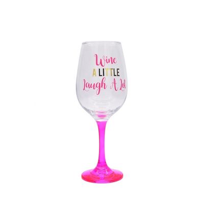 quality 340ml Crystal Wine Glass With Funny Fonts Decal Decoration factory