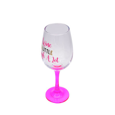 quality 340ml Crystal Wine Glass With Funny Fonts Decal Decoration factory