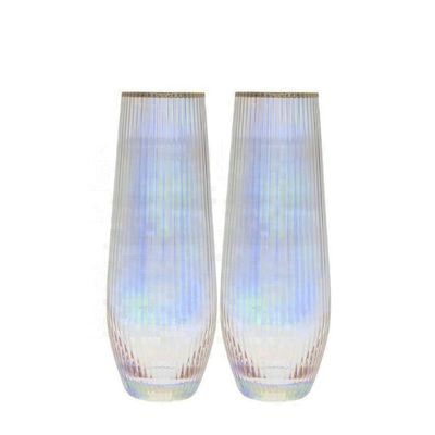 quality Ion Plated Rainbowl 16 Oz Stemless Wine Glass , Antique Crystal Wine Glasses factory