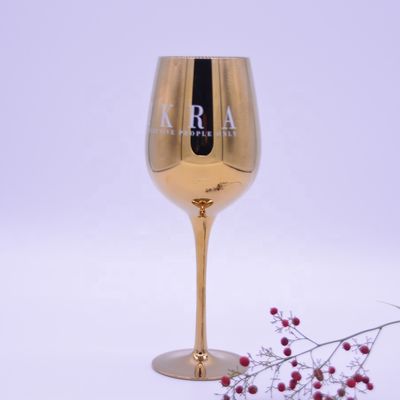 quality Gold Plated 16oz Crystal Wine Glass With Decal Logo For Gift factory