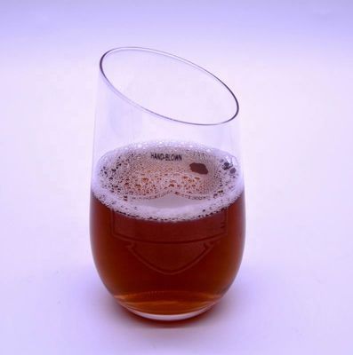 quality Bevel Oblique Edge Stemless Crystal Wine Glass With Angle Top factory