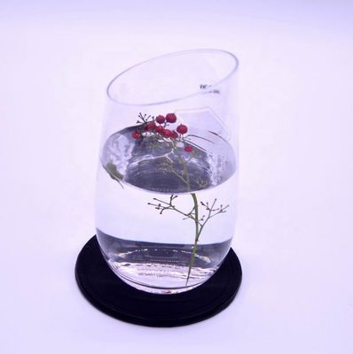 quality Bevel Oblique Edge Stemless Crystal Wine Glass With Angle Top factory