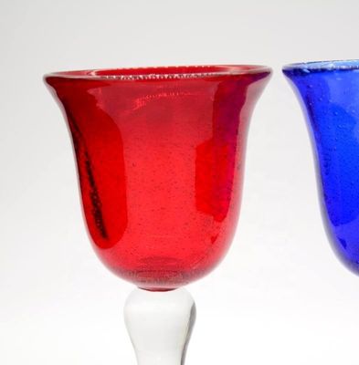 quality Handblown Solid Color Mexican Bubbles Goblet Crystal Wine Glass factory