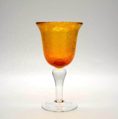quality Handblown Solid Color Mexican Bubbles Goblet Crystal Wine Glass factory