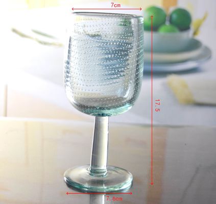 quality Natural Color Thick Wall 11oz Vintage Crystal Goblets With Bubbles factory