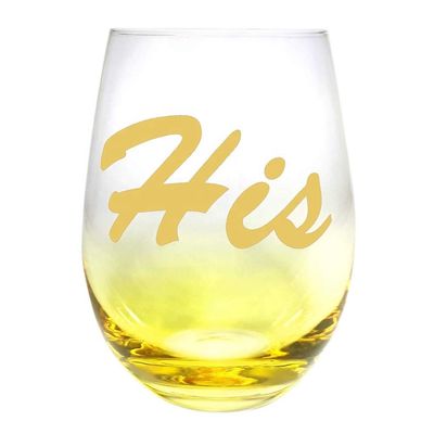 quality Egg Shape  Stemless Clear Wine Glass ，Clear Stemless Wine Glasses With Golden Fonts factory