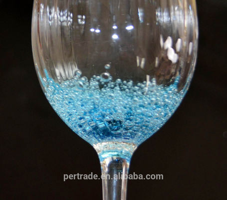 quality Handmade Ocean Blue Wine Goblet Glass With Sparkling Bubbles factory