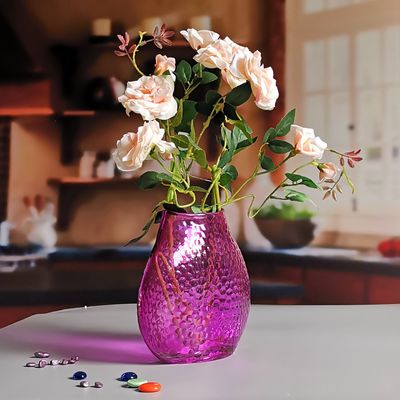 quality Home Decoration 8" Fish Style Vintage Pink Glass Vase factory