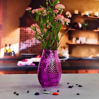 quality Home Decoration 8" Fish Style Vintage Pink Glass Vase factory