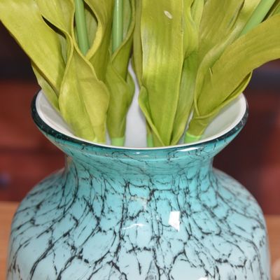 quality Oriental Color Marble Decorative Glass Vase , Tall Centerpiece Vases For Hotle factory