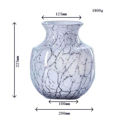 quality Marble Stripes Large Glass Vase Centerpieces factory