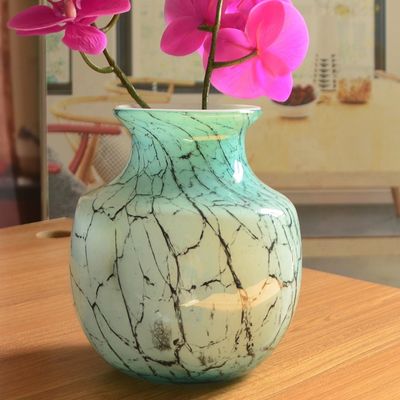 quality Marble Stripes Large Glass Vase Centerpieces factory