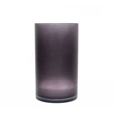 quality Hand Engraved Cylinder Decorative Glass Vase ,  Cylinder Vase Centerpieces With Pattern factory