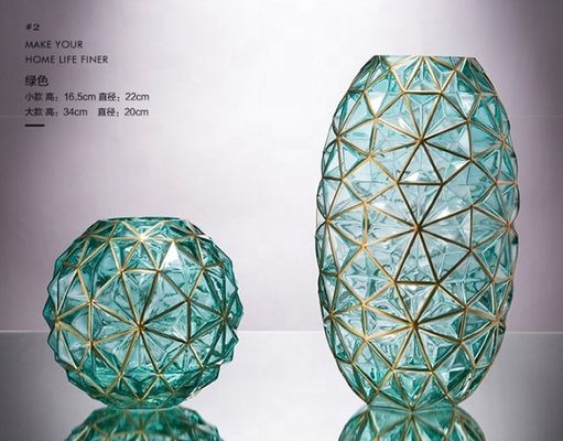 quality Creative Handpainted Decorative Glass Vase For Wedding factory