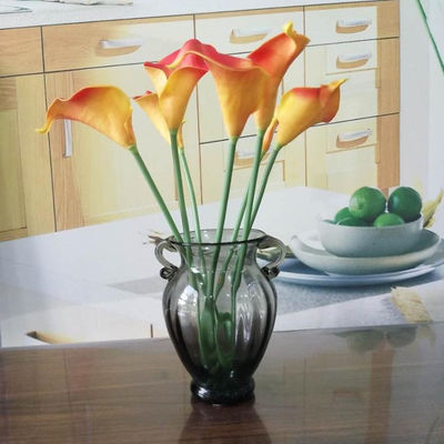 quality Solid Color Two Ears Glass Bottle Vase , Flower Vase Glass For Home Decor factory