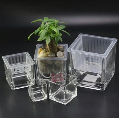 quality Handmade Square 8 Inch Glass Vase For Centerpieces factory
