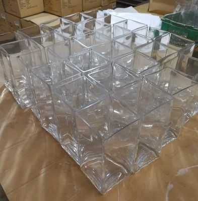 quality Handmade Square 8 Inch Glass Vase For Centerpieces factory
