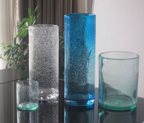 quality Handmade Thick Wall Solid Color Decorative Glass Vase factory