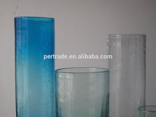 quality Handmade Thick Wall Solid Color Decorative Glass Vase factory