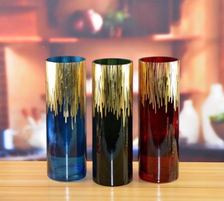 quality Handmade Thick Wall Solid Color Decorative Glass Vase factory