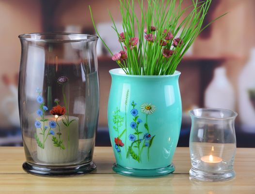 quality Classic Antique Colored Glass 12 Inch Glass Vase factory