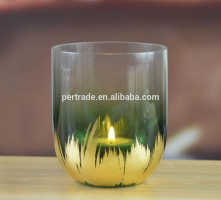 quality Customize Color U Shape Hand Cutting Decorative Glass Vase factory