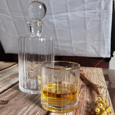 quality Customized Gold Rim Whole Set Handmade Whiskey Glass factory