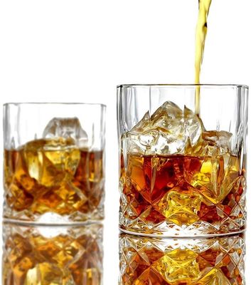 quality Old Fashioned Lead Free Embossed 10 Oz Whiskey Glasses , Whiskey Tasting Glasses factory