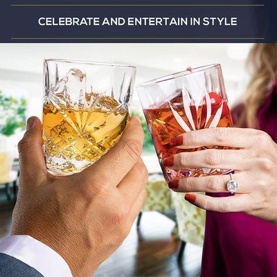 quality Old Fashioned Lead Free Embossed 10 Oz Whiskey Glasses , Whiskey Tasting Glasses factory