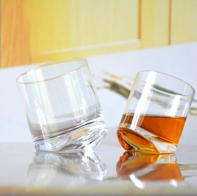 quality Lead Free Slanted Bottom Round Whiskey Tasting Glasses factory