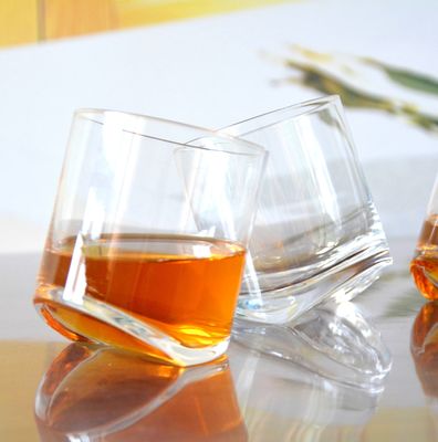 quality Lead Free Slanted Bottom Round Whiskey Tasting Glasses factory