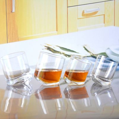 quality Lead Free Slanted Bottom Round Whiskey Tasting Glasses factory