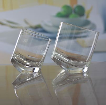 quality Lead Free Slanted Bottom Round Whiskey Tasting Glasses factory