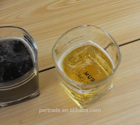 quality Set Of Four Square 240ml Fancy Whiskey Glass With Decal factory