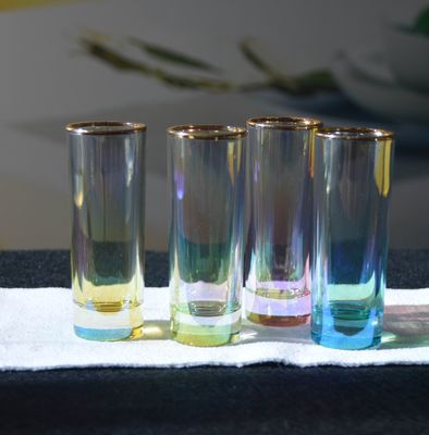 quality Personalized INS Gradient Color Gold Rim Unique Shot Glass Set factory