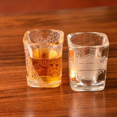 quality Brands Logo Square Shot Glasses , Wedding Shot Glasses For Sprit Drinking factory