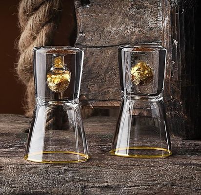 quality Gold Foil Bottom Shot Glass Set factory