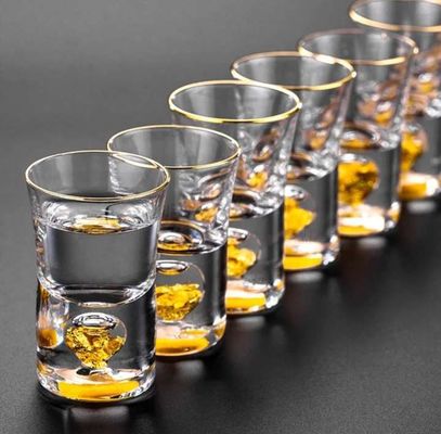 quality Gold Foil Bottom Shot Glass Set factory