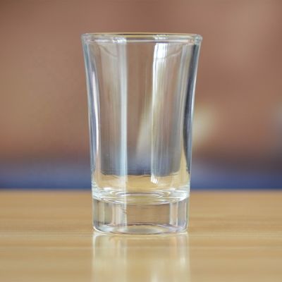 quality Logo Printed Clear  Unique Shot Glasses With Color Decal factory