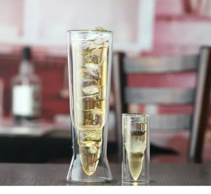 quality Bullet Shaped Double Wall 45ml Unique Shot Glasses factory