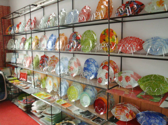 quality Customize Color Ins Cactus Square Glass Dinner Plates factory