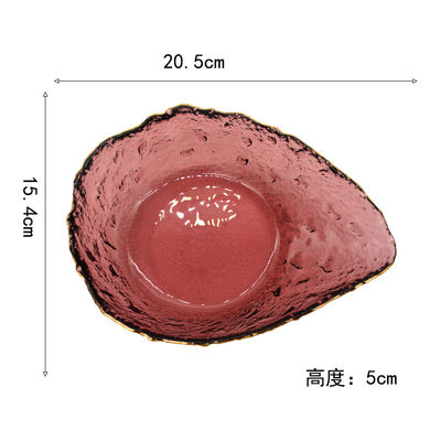 quality Irregular shaped Colored Creative Glass Charger Plates factory
