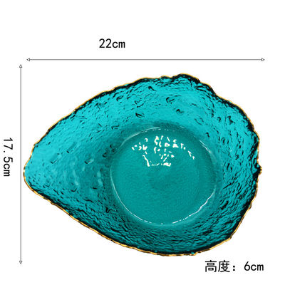 quality Irregular shaped Colored Creative Glass Charger Plates factory