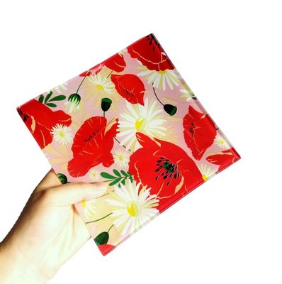 quality Tempered Glass Color Printted Square Glass Dish for home factory