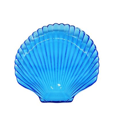 quality Ocean Series Sea Shell Blue Glass Charger Plate For Dessert factory