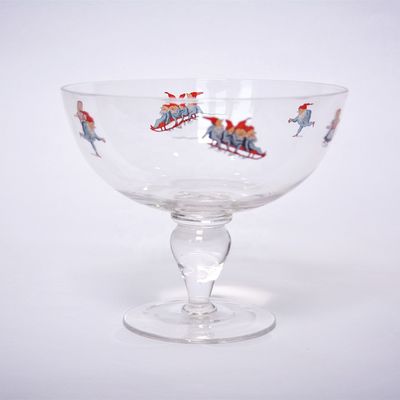 quality Large Diameter Crystal Glass Fruit Bowl , Crystal Salad Serving Bowl With Stand factory