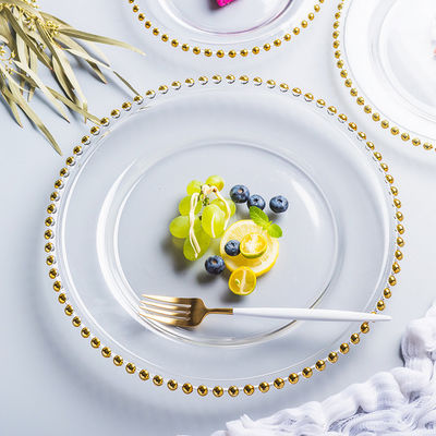 quality Gold Decorated Glass Charger Plates factory