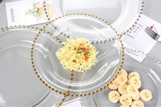 quality Gold Decorated Glass Charger Plates factory