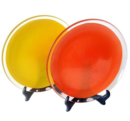 quality 10 Inch Transparent Edge Tinting Color Glass Charger Plates factory