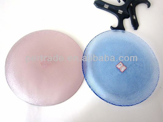 quality 10 Inch Transparent Edge Tinting Color Glass Charger Plates factory